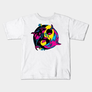 CMYK Balanced Orca Whales Kids T-Shirt